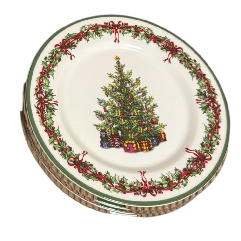 Christopher Radko Holiday Traditions Collection Salad Plate Set of 4